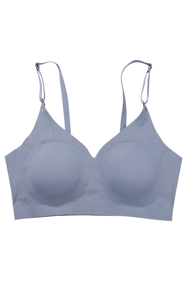 Seamless Blue Grey Scoop Bra