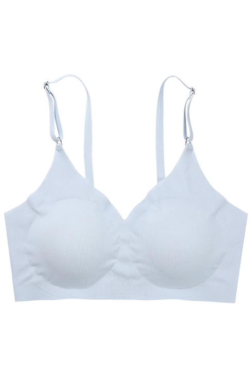 Seamless Sky Blue Scoop Bra