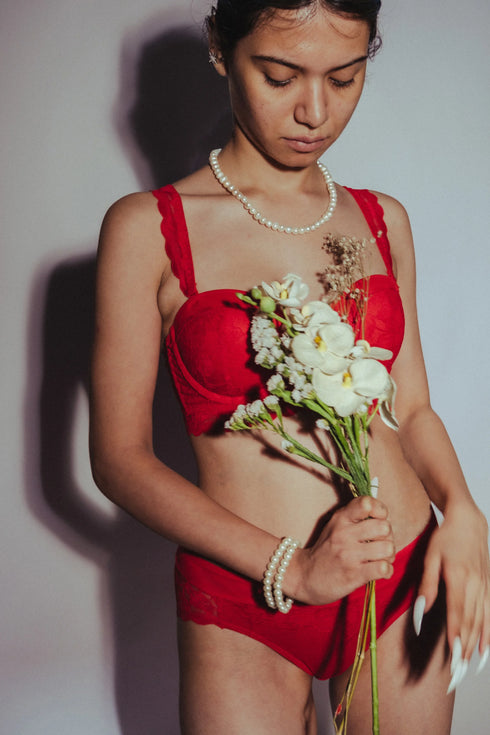 Wildflower Lace Set Red