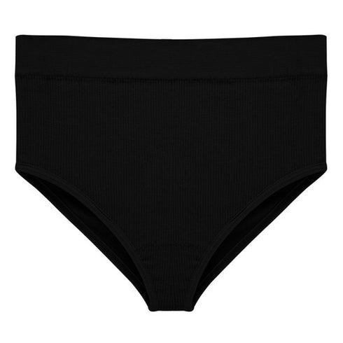 Rib Cotton Briefs - Black - Omi Beauty