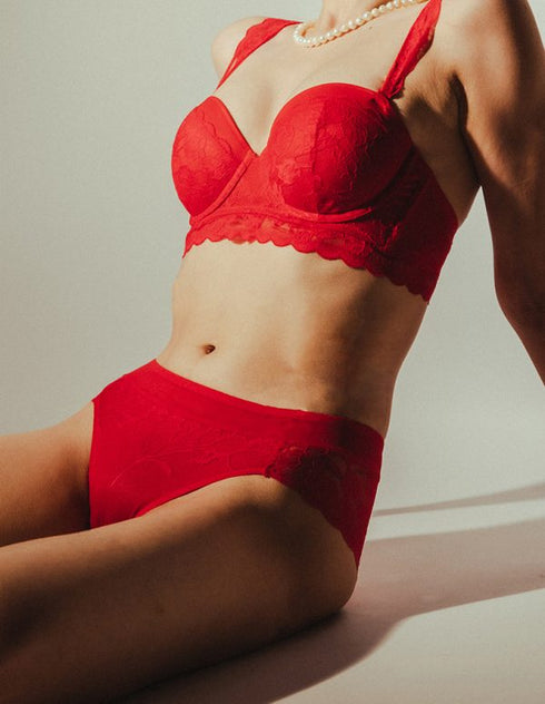 Wildflower Lace set - Red - Omi Beauty