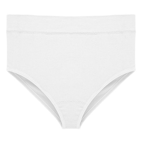 Rib Cotton Briefs - White - Omi Beauty