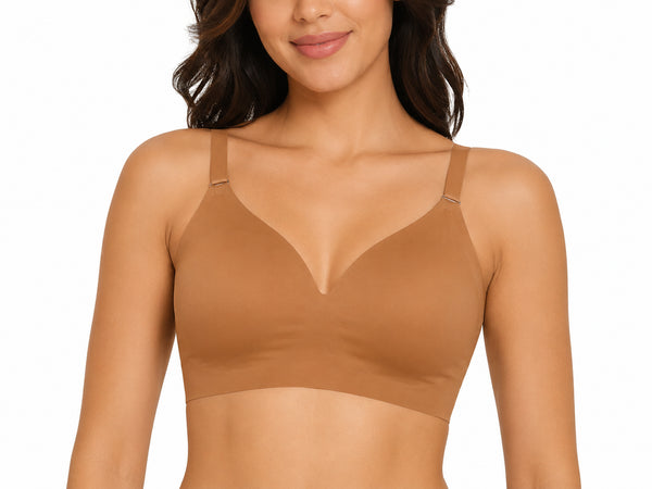 Seamless Dark Brown Scoop Bra