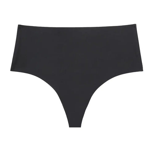 High Waisted Seamless Thong - Black - Omi Beauty