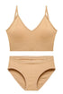 Black Rib Cotton Matching Set for Women