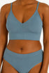 Black Rib Cotton Matching Set for Women