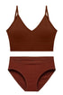 Black Rib Cotton Matching Set for Women