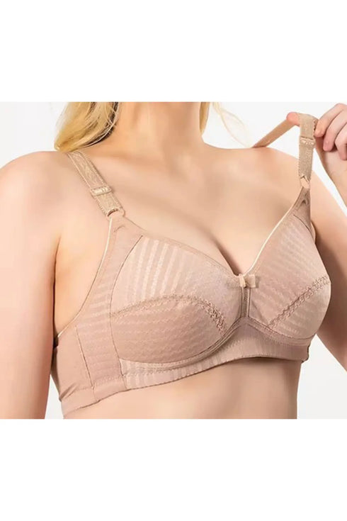 Cotton Minimizer Bra (Pink/Beige/Choco)