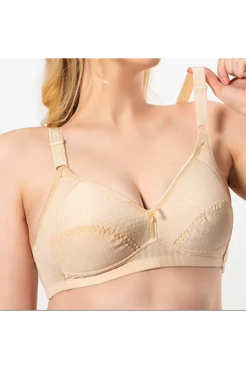 Cotton Minimizer Bra (Pink/Beige/Choco)