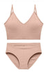 Black Rib Cotton Matching Set for Women