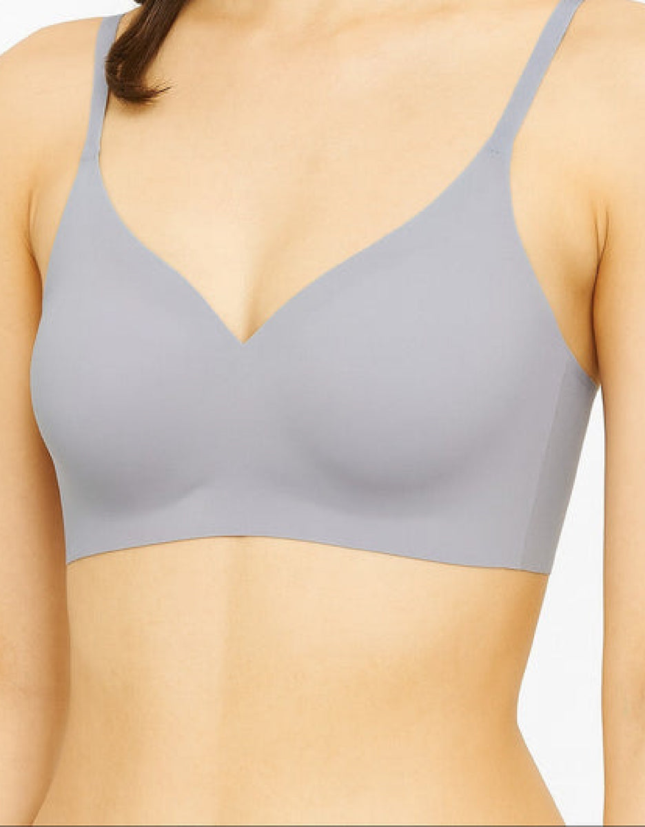 Seamless Blue Grey Scoop Bra — best bra for athletic broad frame, Omi Beauty